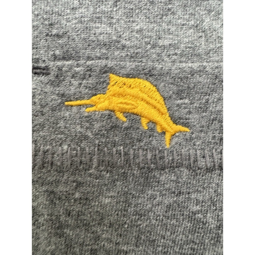 TOMMY BAHAMA Men's Short Sleeved Crew Neck Top Gray Orange Accent Logo Size S - Picture 3 of 12